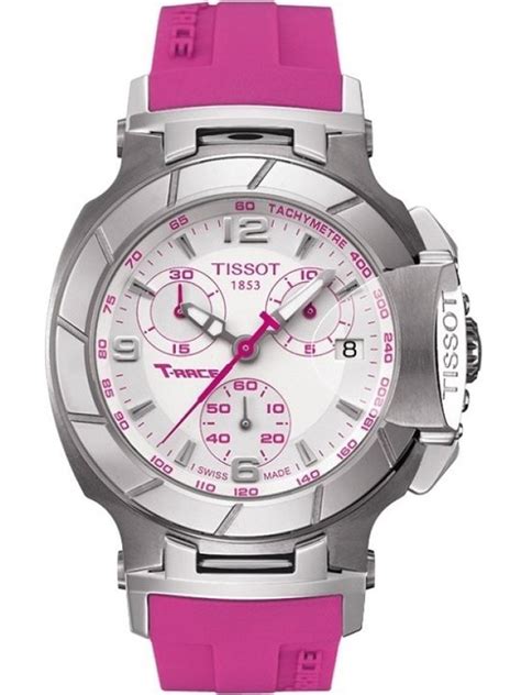 tissot unisex t race pink rubber strap watch t0482171701701 gembo