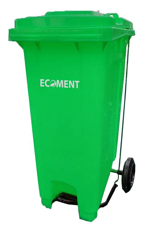 Ecomentakasia Foot Operated Mobile Garbage Bins 120 L Tong Sampah