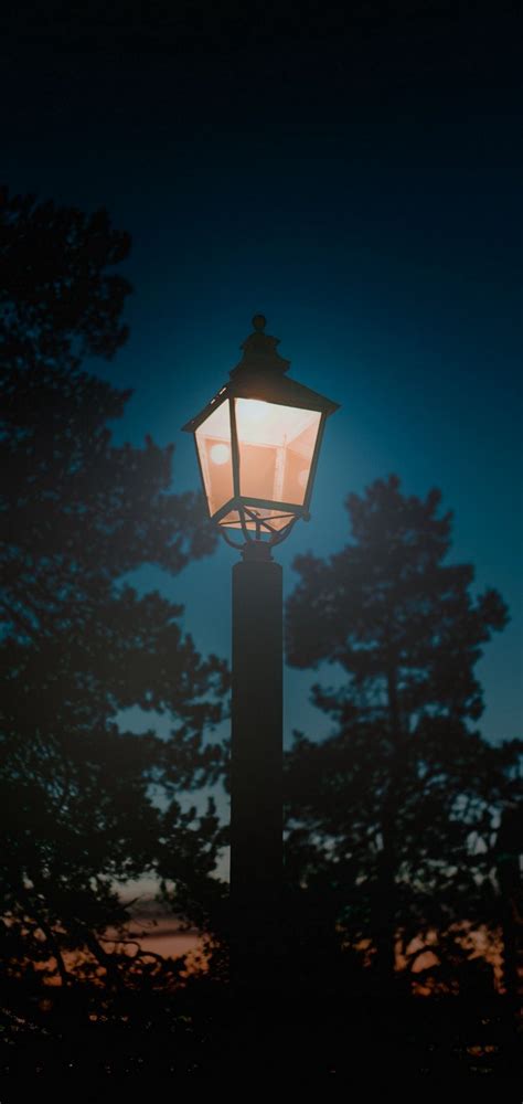 Lantern Night Pillar Light Wallpaper 1440x3040