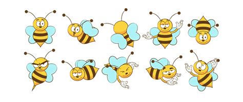 Bee Cartoon Set 941310 Vector Art At Vecteezy