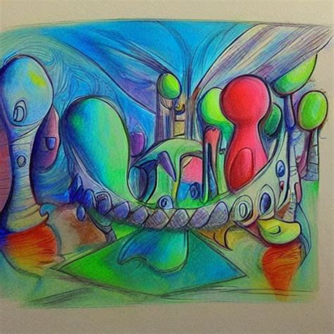 Cartoon Trippy Oil Painting Water Color Pencil Sketch 3d Arthub Ai