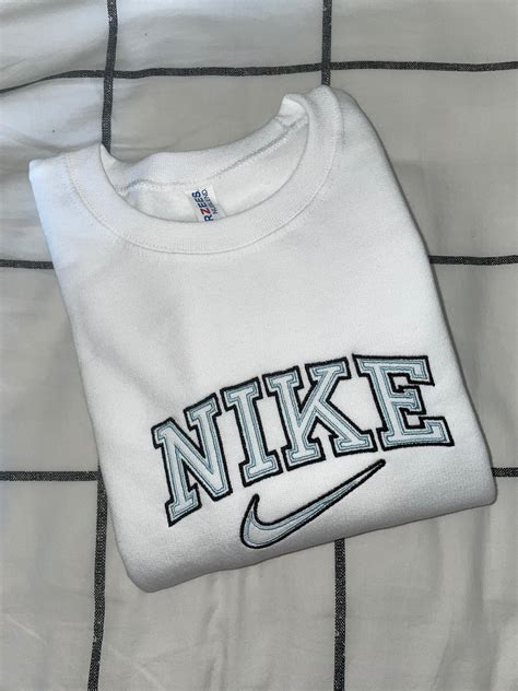 Nike Embroidered Crewneck Sweatshirt Custom Etsy