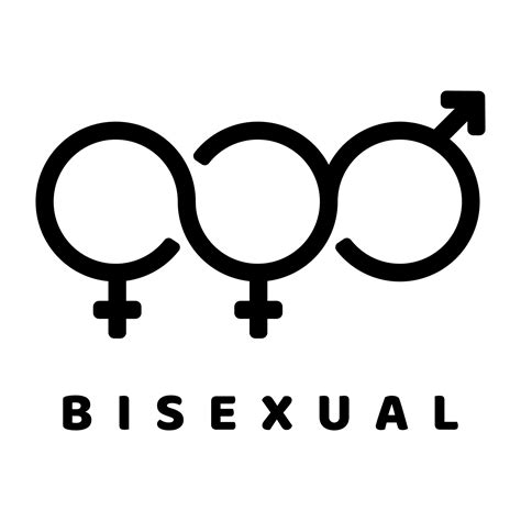 Bisexual Gender Symbol Related Vector Glyph Icon Isolated On White Background Vector