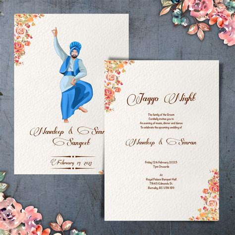 Sikh Wedding Card Anand Karaj Printed Wedding Cards Punjabi Wedding
