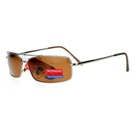 sa106 mens antiglare polarized narrow rectangular thin metal shooter sunglasses ebay