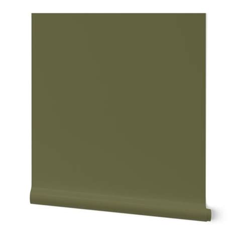 Olive Branch Green Solid Color Pantone Wallpaper Spoonflower