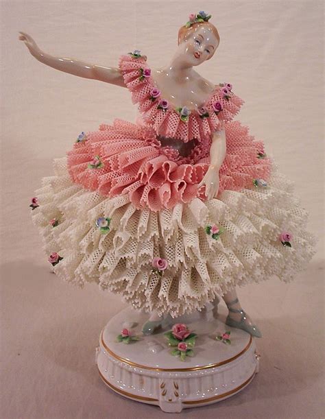 Vintage Porcelain Ballerina Dolls Vintage Dresden Porcelain And Lace
