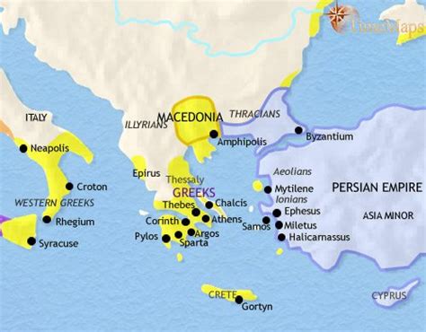 Map Of Ancient Greece 500 Bce Rise Of A Civilization Timemaps