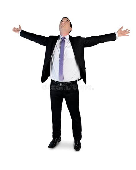 Business Man Arms Up Stock Photo Image Of Satisfaction 55935262