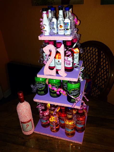 Girl version of a beer cake! 21st birthday celebration | 21st birthday