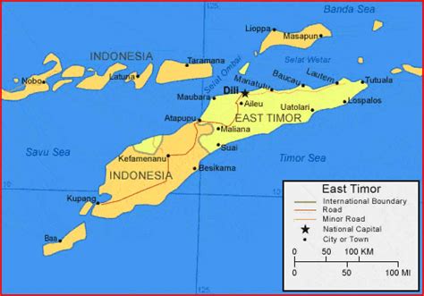 Peta Negara Timor Leste Lengkap Dengan Kota Sumber Daya Alam Batas