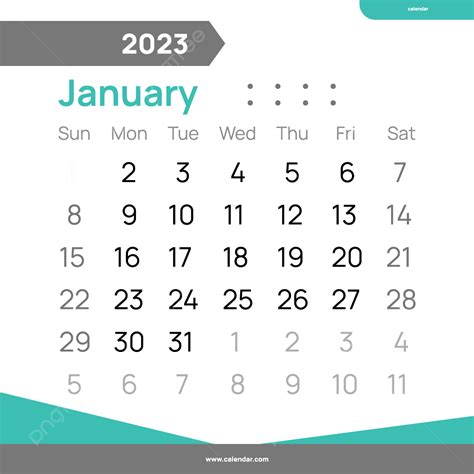 Gambar Kalender Datar 2023 Januari Kalender 2023 Bulan Png Dan