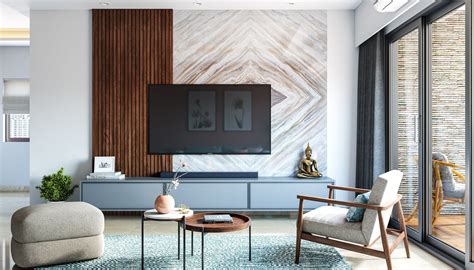 Spacious Tv Unit Design For The Wall Livspace