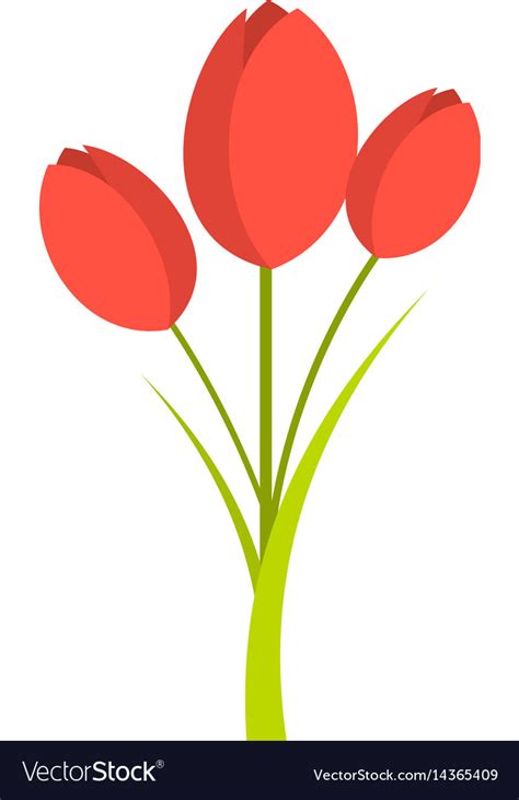 Tulips Icon Isolated Royalty Free Vector Image