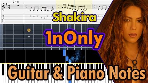 1nonly Shakira Guitar Tab And Piano Note Tutorial Easy