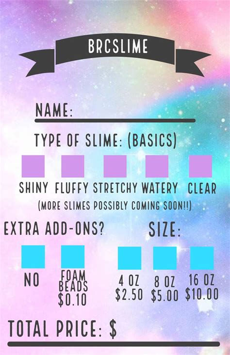 Business Flyers For Our Slime Types Of Slime Slime Names Business