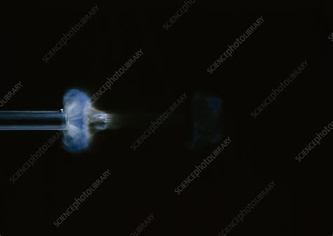 High Speed Photograph Of Bullet Leaving Gun Stock Image H6300108