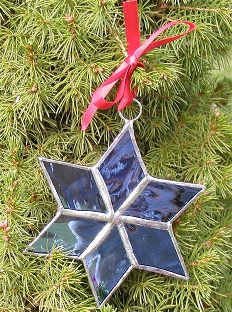 Ornament Star Blue Christmas Stained Glass Βιτρώ Κατασκευές