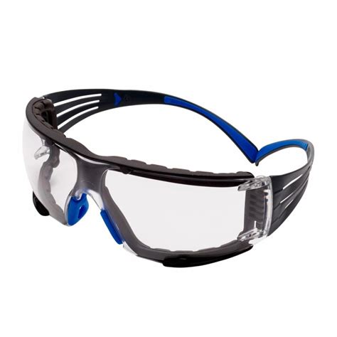 3m™ securefit™ 400 safety glasses blue grey frame foam scotchgard™ anti fog anti scratch