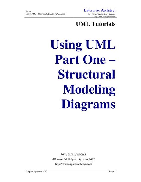 Using Uml Part One Structural Modeling Diagrams Docslib