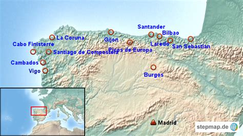 Stepmap Northern Spain Landkarte Für Deutschland