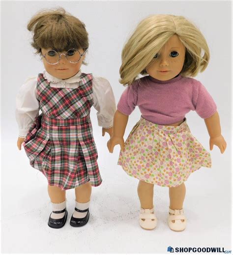 2 vintage american girl dolls molly and kit