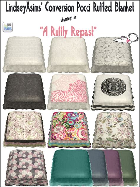 The Best Ruffled Blanket Recolors By Loveratsims4 Sims 4 Sims Sims
