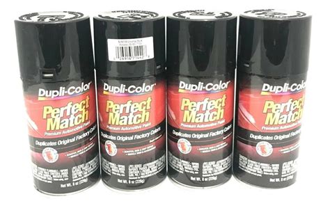 Duplicolor Bun0100 4 Pack Perfect Match Universal Black Paint 8 Oz