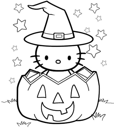Hello Kitty Halloween Coloring Sheet Coloring Pages