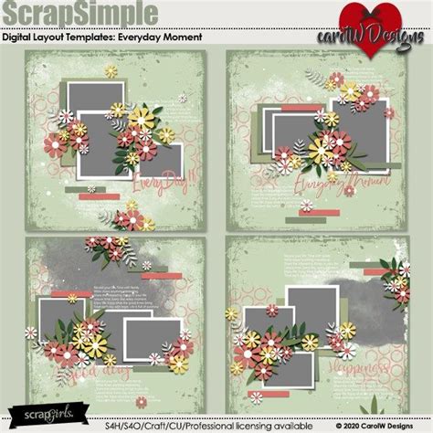 Scrapsimple Digital Layout Templateseveryday Moment Layout Template