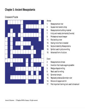 How to create your own custom printable crossword puzzles… give your crossword puzzle a name. Ancient Mesopotamia Crossword Puzzle Answer Key - Fill ...