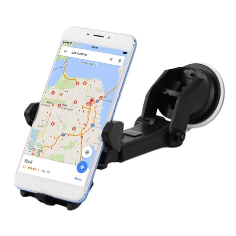 One Touch Long Neck Suction Cup Car Mount Phone Holder