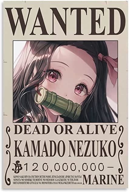 Amazonde Anime Demon Slayer Kamado Nezuko Wanted Poster Dekoratives