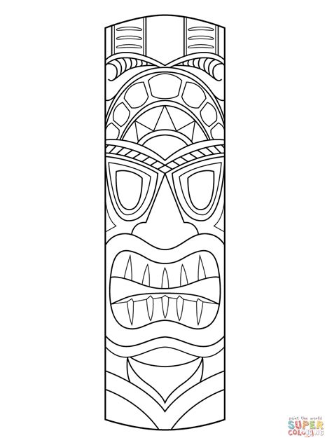 Tiki Mask Coloring Page Free Printable Coloring Pages