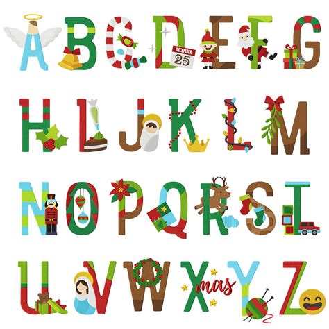 26 Christmas Alphabet Holiday Pack Embroidery Super Deal