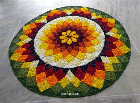 We cut the ppe scrap into shreds and dyed it in fabric paint. Beautiful Onam Pookalam Design 81