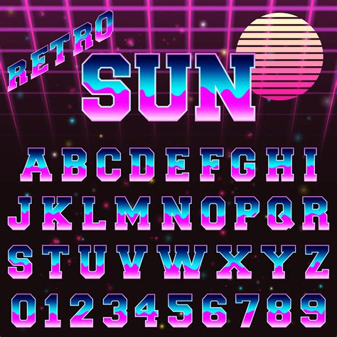 80s retro alphabet font template 683917 Vector Art at Vecteezy