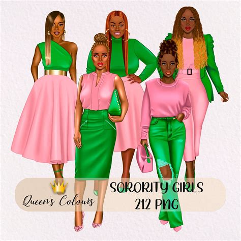 Sorority Girls Clipart Alpha Kappa Alpha Sorority Pink And Etsy