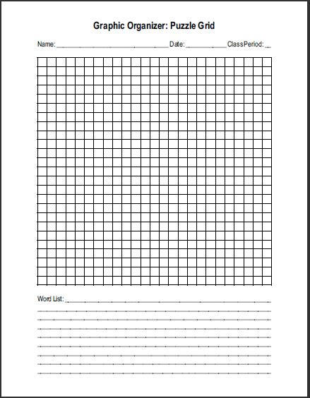 Free Printable Blank Word Search Puzzle Grid Student Handouts