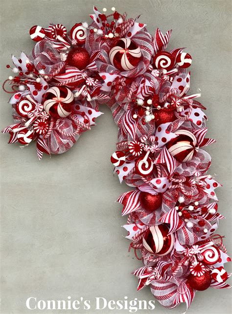 Candy Cane Christmas Deco Mesh Wreath Tutorial Artofit
