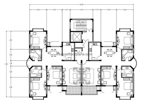 Residential Building Autocad Plan 0508201 Free Cad Floor Plans
