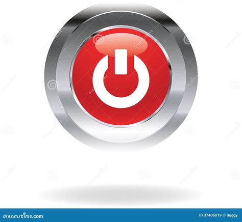 Red Power Icon Stock Illustration Illustration Of Shiny 37406019