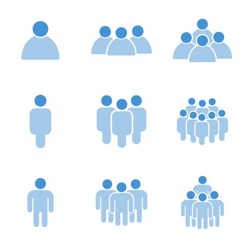 Vector People Icon Set Individuals And Groups Used For Business And