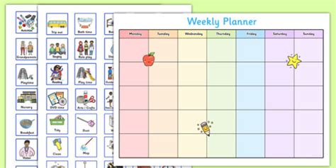 Kids Weekly Activity Planner Childrens Timetable Twinkl