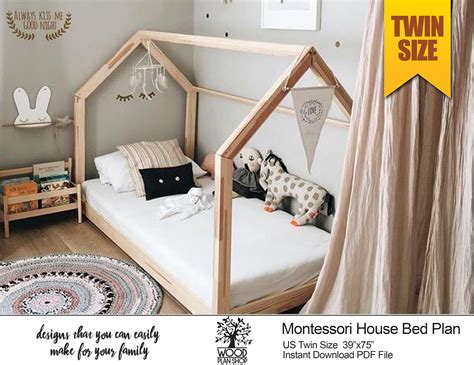 Get the printable toddler house bed plans here. Toddler House Bed Plan, Twin Size Bed Frame Plan For ...
