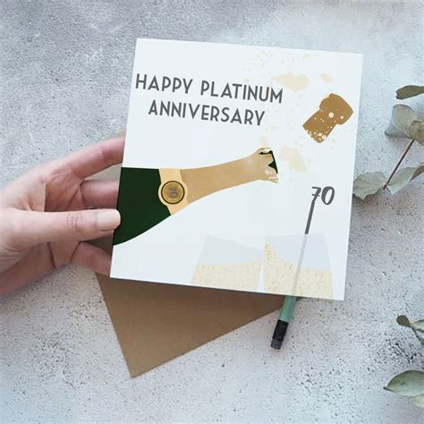 Platinum is the symbol for the 70th wedding anniversary because just like reaching 70 years in marriage this precious metal is also rare. 70th Platinum Wedding Anniversary Card By Yellowstone Art Boutique | notonthehighstreet.com