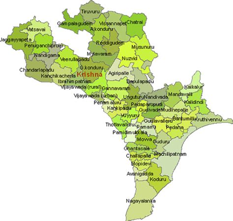 Krishna District Map With Villages