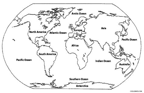 Printable World Map Coloring Page For Kids | Cool2bKids