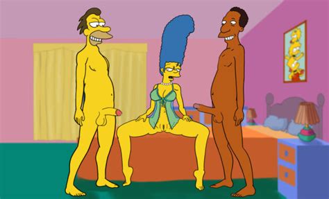 Marge Threeway With Carl And Lenny Wetworks