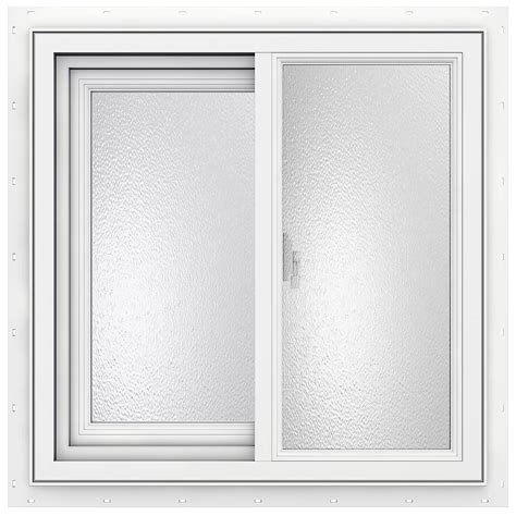 Jeld Wen Windows And Doors 3500 Series 24x24 Obscure Glass Vinyl Slider Window White En